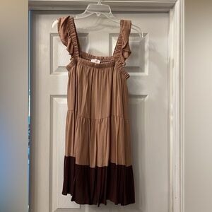 Pink Lily Tan and Brown Mini Dress